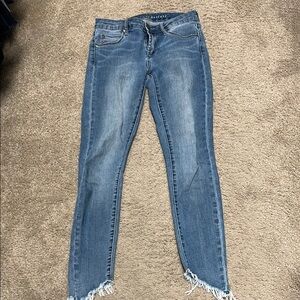Articles Of Society Blue Skinny Jeans with Distressed Hem